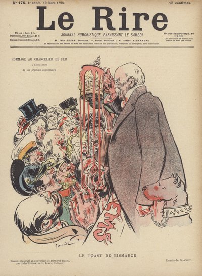 Toasten av Bismarck. Illustration för Le Rire av Pierre Georges Jeanniot