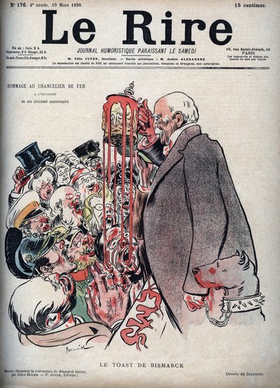 Skålen av Otto Von Bismarck - teckning av Pierre Georges Jeanniot (1848-1934) för "" Le Rire"" av 19 mars 1898 av Pierre Georges Jeanniot