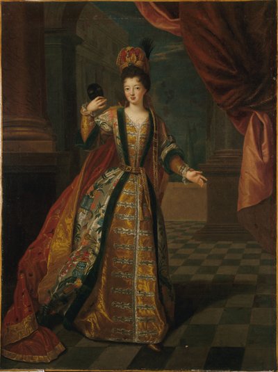 Franska: Portrait présumé de Mademoiselle de Nantes (Louise-Françoise de Bourbon, 1673-1743), en costume de bal av Pierre Gobert