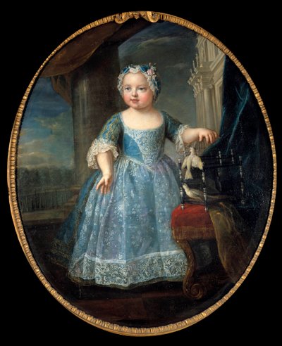 Porträtt av Louise Marie av Frankrike (1728-1733) dit Madame, tredje dotter till Ludvig XV Målning av Pierre Gobert (1662-1744) 1700-talets sön. 1,08 x 0,88 m. av Pierre Gobert