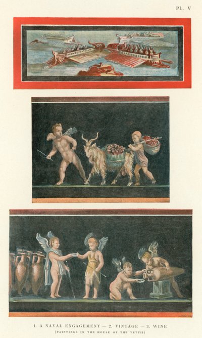 A Naval Engagement, Vintage, Wine (färg litho) av Pierre Gusman