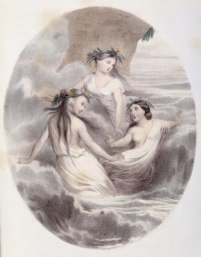 Les Ondines - i "Les Femmes mythologiques", teckningar av G. Staal, av Mery and the Cte Foelix, Ed. G. de Gouet av Pierre Gustave Eugene Staal