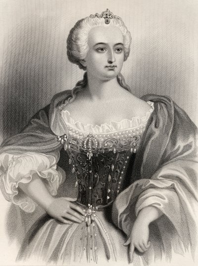 Maria Theresa (1717-80) ärkehertiginna av Österrike och drottning av Ungern amd Böhmen, illustration från 