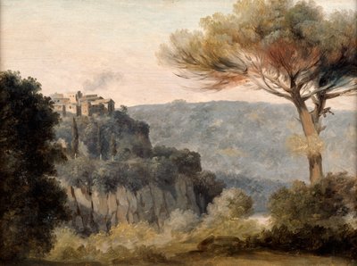 Byn Nemi, slutet av 1700-talets början av 1800-talet av Pierre Henri de Valenciennes
