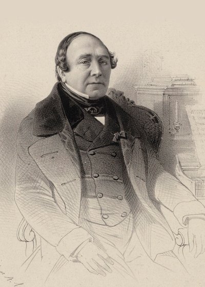 Porträtt av operasångaren Louis Antoine Eléonore Ponchard 1787-1866, 1850. av Pierre Hippolyte Aumont