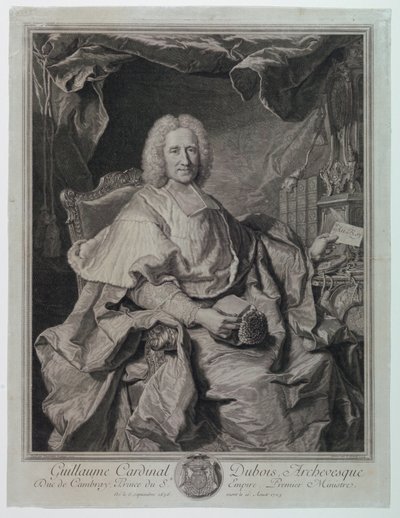 Porträtt av Guillaume kardinal Dubois (1650-1723) av Pierre Imbert Drevet