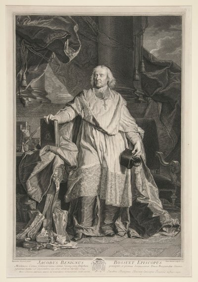 Porträtt av Jacques Benigne Bossuet av Pierre Imbert Drevet