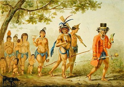 En stammarsch, ca 1839 (akvarell på papper) av Pierre J. Benoit
