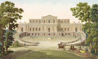 Paviljongen i Haarlem, ur "Choix des Monuments, Edifices et Maisons les plus remarquables du Royaume des Pays-Bas" av Pierre Jacques Goetghebuer, publicerad 1827 (akvatint) av Pierre Jacques Goetghebuer