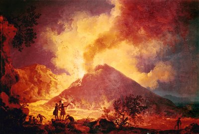 Vesuvius utbrott, Italien ... (olja på duk) av Pierre Jacques Volaire
