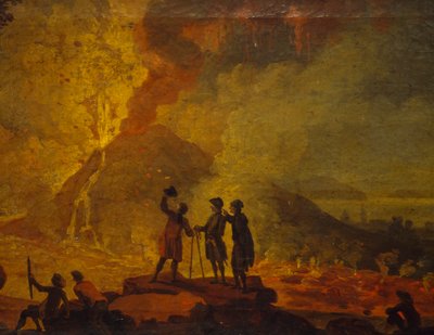 Vesuvius utbrott, av Pierre-Jacques Volaire (1729-1792), olja på duk, 52x79 cm. Detalj. av Pierre Jacques Volaire