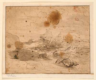 Stormigt havslandskap av Pierre Jacques Volaire