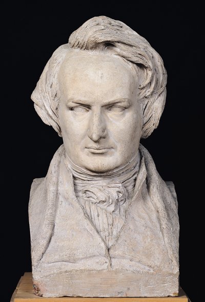 Byst av Victor Hugo (1802-85) 35 år gammal, 1837 (gips) av Pierre Jean David d