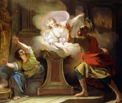 Aeneas förföljer Helen i templet i Vesta, av Pierre Lacour