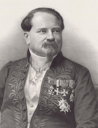 Porträtt av kompositören Jean-Georges Kastner 1810-1867, 1866. av Pierre Lanith Petit