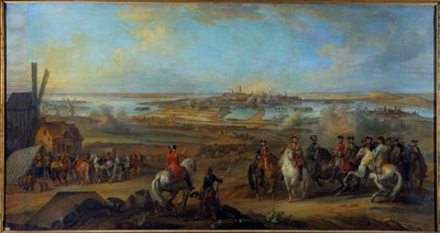 Flanderns fälttåg (1745-1747): "" Kung Ludvig XV (1710-1774) vid sätet för Mons i Hainaut i juli 1746"" Målning av Pierre Nicolas Lenfant (1704-1787) 1700-tal sön. 1,77x3,35 m av Pierre Lenfant