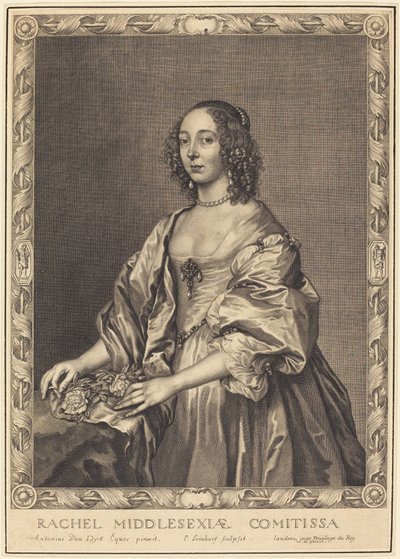 Rachel, grevinna av Middlesex av Pierre Lombard after Sir Anthony van Dyck