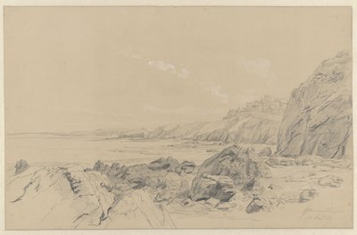 Kustlandskap i Granville av Pierre Louis Dubourcq