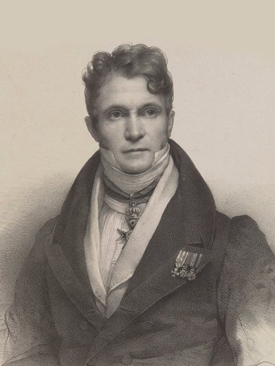 Porträtt av dirigenten och kompositören Gaspare Spontini 1774-1851, 1830. av Pierre Louis Henri Grevedon