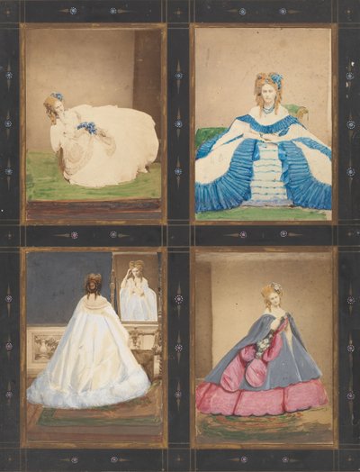 [Variationer på Elvira- och Ritrosettaklänningarna], 1861-67. av Pierre Louis Pierson