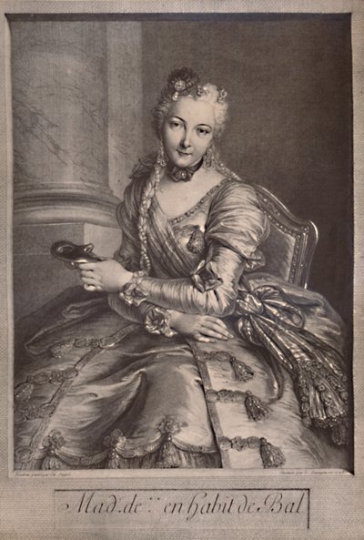 Madame de Pompadour, älskarinna till kung Ludvig XV av Frankrike, 1700-talet 1894 av Pierre Louis de Surugue