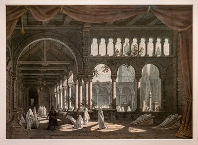 Robert djävulen, dekorationer för den andra målningen av akt III. 1831. Litografi av Pierre Luc Charles Ciceri