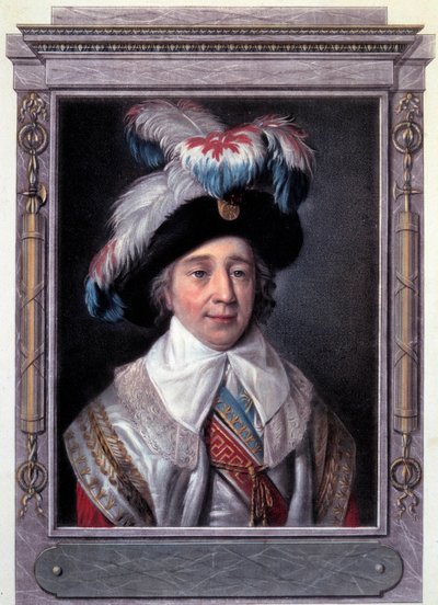 Franska revolutionen: Porträtt av Paul de Barras (1755-1829), fransk politiker. Gravyr av Alix Pierre Michel (1762 - 1817). av Pierre Michel Alix