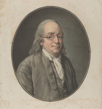 Porträtt av Franklin, efter Vanloo, ca. 1795. av Pierre Michel Alix