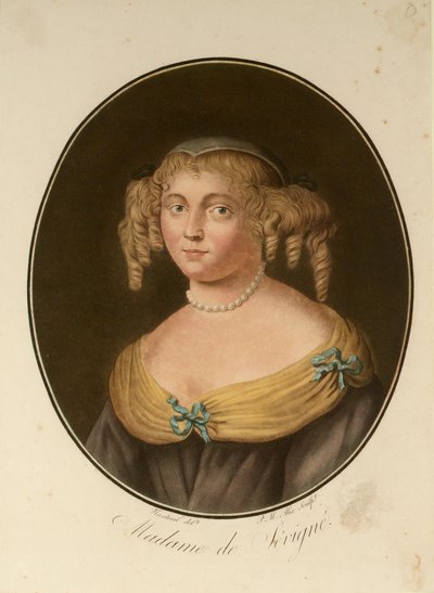 Porträtt av Marie de Rabutin-Chantal, Marquise de Sévigné 1626-1696, 1797. av Pierre Michel Alix