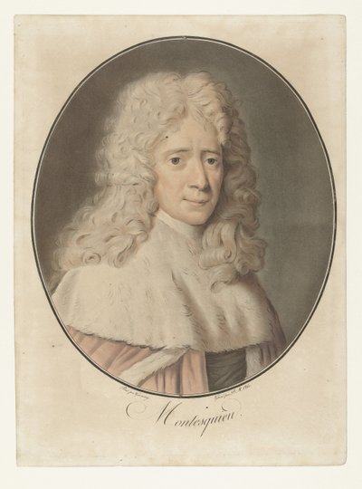 Porträtt av Charles de Montesquieu Montesquieu (titel på objekt) Collection of Great Men (serietitel) av Pierre Michel Alix