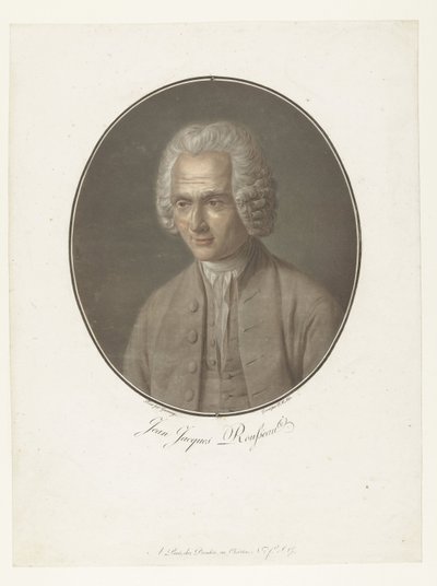 Porträtt av Jean-Jacques Rousseau Jean-Jacques Rousseau (titel på objekt) Collection of Great Men (serietitel) av Pierre Michel Alix