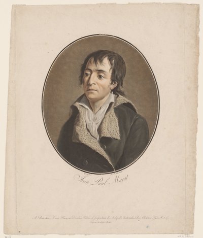 Porträtt av Jean Paul Marat Jean Paul Marat (titel på objekt) Collection of Great Men (serietitel) av Pierre Michel Alix