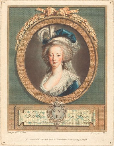 Drottning Marie-Antoinette, ca. 1789. av Pierre Michel Alix