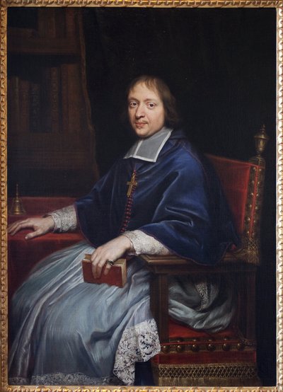 Porträtt av Jacques Benigne (Jacques-Benigne) Bossuet (1627-1704), under hans första utnämning som eveque för Condom (Gers), i hans bibliotek. Målning av Pierre Mignard (1612-1695), olja på duk av Pierre Mignard