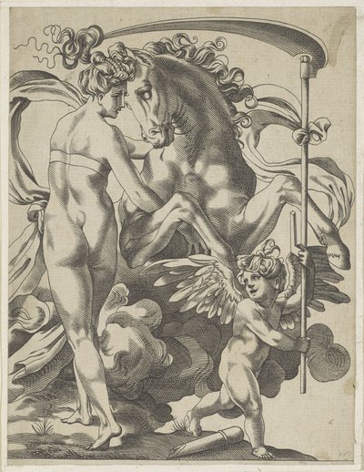 Saturnus och nymfen Philyra av Pierre Milan