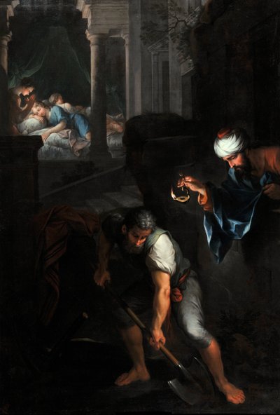 Raguel gräver sin grop (olja på duk) av Pierre Parrocel