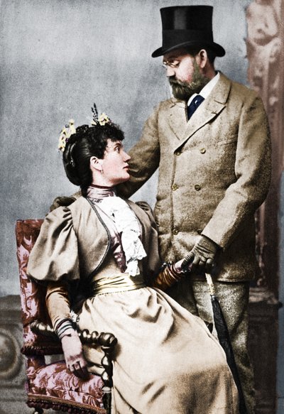 Emile Zola och Jeanne Rozerat, c1890, 1939 av Pierre Petit