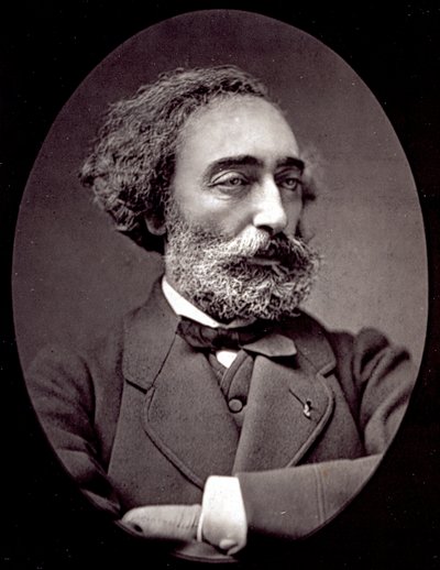 Halvlångt porträtt av målaren Emile Levy (s/v foto) av Pierre Petit