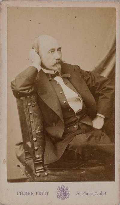 Porträtt av kompositören Aimé Maillart 1817-1871. av Pierre Petit