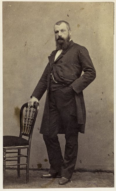 Porträtt av kompositören Edmond Member 1820-1882. av Pierre Petit