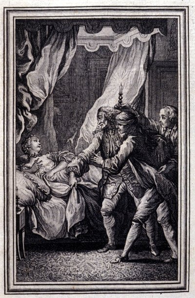 La Mandragore - i "Berättelser och noveller på vers" av Jean La Fontaine. 1776. Illustration av P.P. Choffard. av Pierre Philippe Choffard