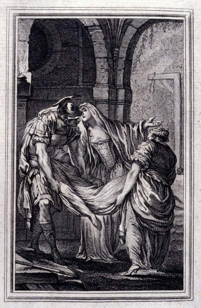 Matronen i Efesos - i "" Sagor och noveller på vers"" av Jean La Fontaine. 1776. Illustration av P.P. Choffard. av Pierre Philippe Choffard
