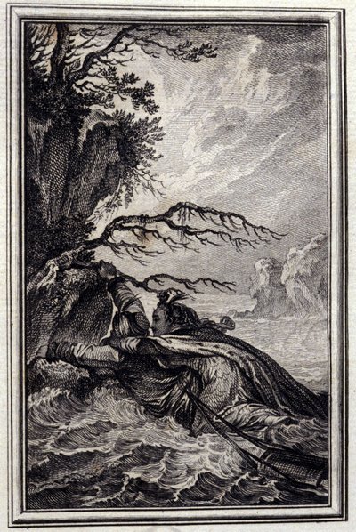 Fästmö till kungen av Garbe - i "" Sagor och nyheter på vers "" av Jean La Fontaine. 1776. Illustration av P.P. Choffard. av Pierre Philippe Choffard