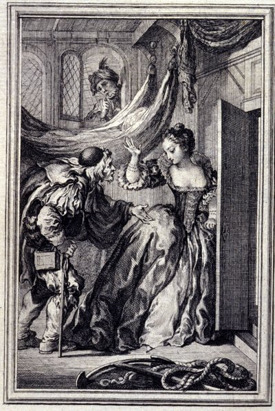 Aniardernas kalender - i "" Sagor och noveller på vers"" av Jean La Fontaine. 1776. Illustration av P.P. Choffard. av Pierre Philippe Choffard