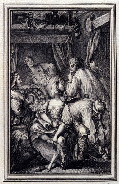 Le Cradle - i "" Sagor och noveller på vers "" av Jean La Fontaine. 1776. Illustration av P.P. Choffard. av Pierre Philippe Choffard