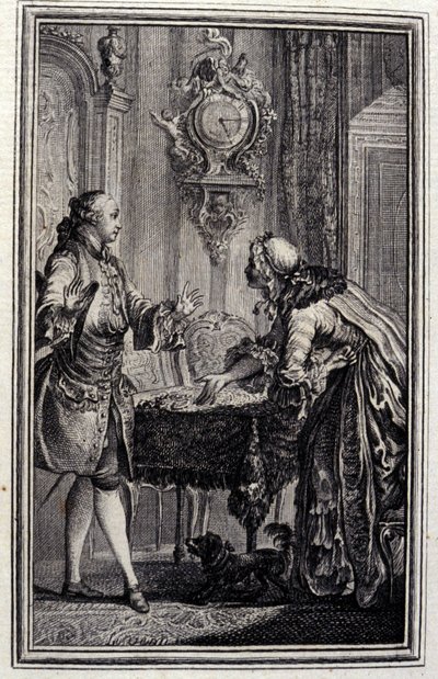 Le Gascon straffas - i "Tales et nouvelles en vers" av Jean La Fontaine. 1776. Illustration av P.P. Choffard. av Pierre Philippe Choffard