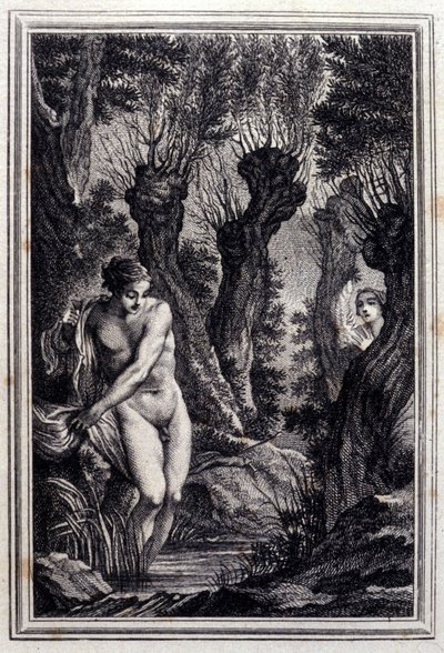 Samvetets fall - i "" Sagor och noveller på vers"" av Jean La Fontaine. 1776. Illustration av P.P. Choffard. av Pierre Philippe Choffard