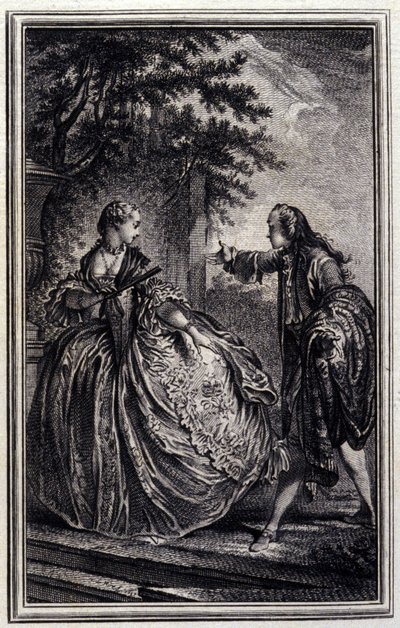 Nicaise - i "" Sagor och noveller på vers "" av Jean La Fontaine. 1776. Illustration av P.P. Choffard. av Pierre Philippe Choffard