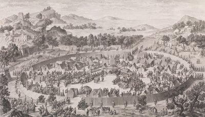 Nederlaget för chefen Uš-Turfan och hans stad, 1774. av Pierre Philippe Choffard