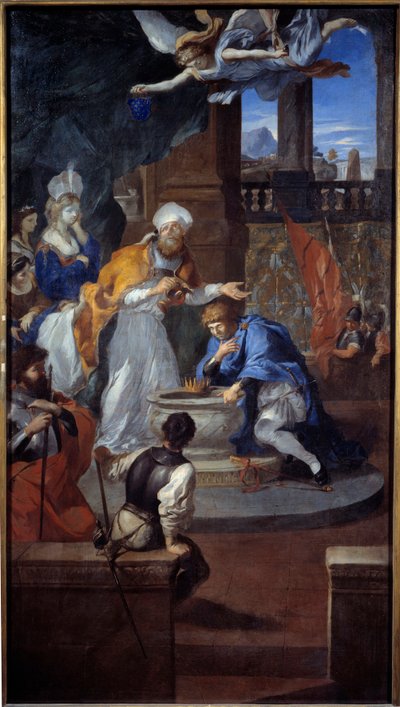 Clovis dop i Reims den 25 december 496. Målning av Pierre Puget (1620 - 1694) av Pierre Puget